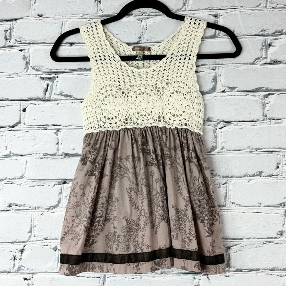 Matilda Jane You & Me Tea Cake Crochet Sara Top Size 6 Pullover Tunic Dress boho